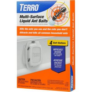 imageTERRO Indoor Liquid Ant Baits with Adhesive Strips for Discreet Baiting  TERRO Ant Trap and Bait Station  5 Pack 20 Baits  T334B4 Bait Stations