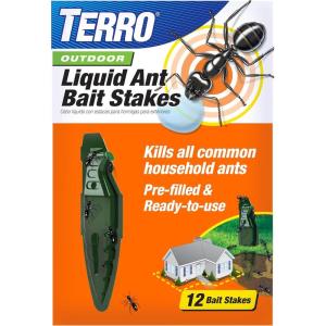 imageTERRO Liquid Ant Baits  T1813B  Outdoor ReadytoUse Terro Ant Traps Kills Household Ants 12 Stakes12 Bait Stations