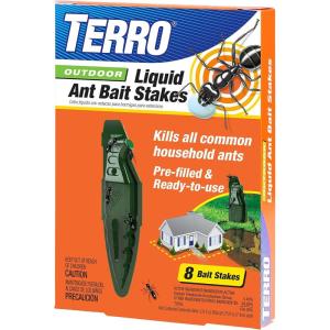 imageTERRO Liquid Ant Baits  T1813B  Outdoor ReadytoUse Terro Ant Traps Kills Household Ants 12 Stakes8 Bait Stations
